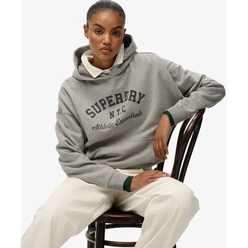 Superdry Athletic Essentials Relaxed Hoodie Grey Grootte: 34