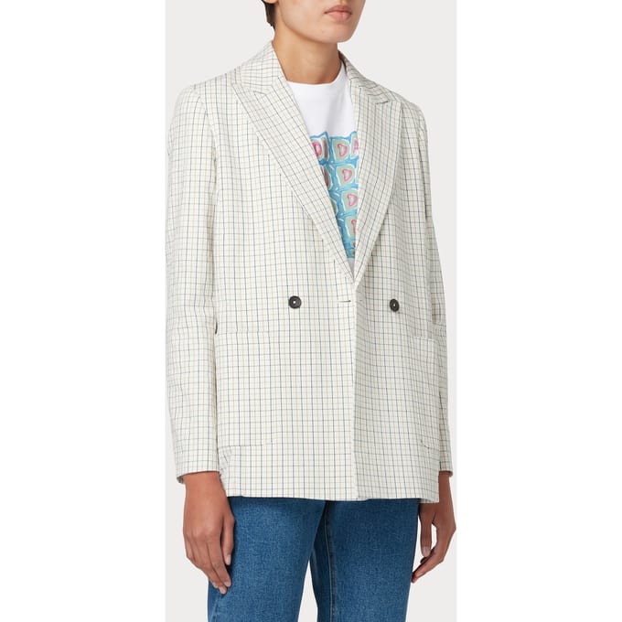 Paul Smith Buggy Lined Jacket White Größe: 42 | Blazer Outlet | Damen | Weiß