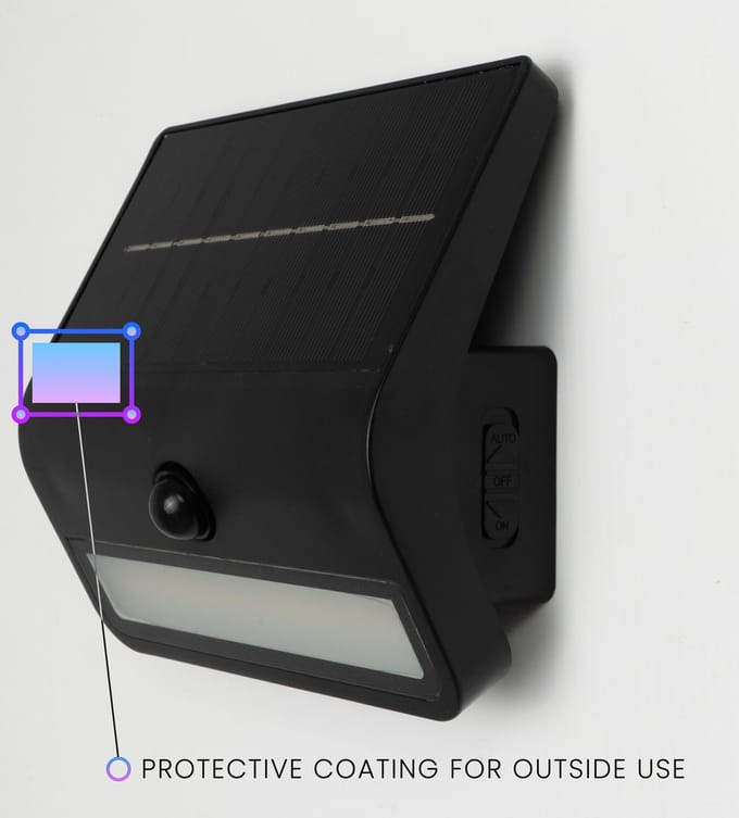 PURPL Solar Wandlamp Evora 3000K Helder Wit IP44 Zwart