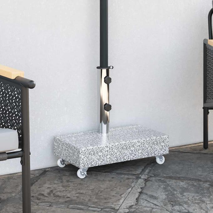 vidaXL - Parasolvoet - 45x25x8 - cm - graniet - lichtgrijs