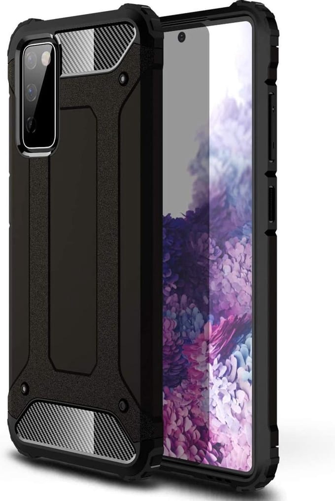 Hoesje Geschikt voor: Samsung Galaxy Note 20 Armor Hybrid - Zwart