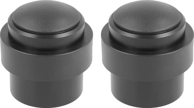 AMIG Deurstopper/deurbuffer - 2x - D30mm - inclusief schroeven - mat zwart