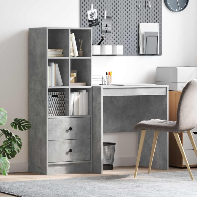 vidaXL - Bureau - Beton - Grijs - 115,5 - x - 50 - x - 127 - cm - 2 - st