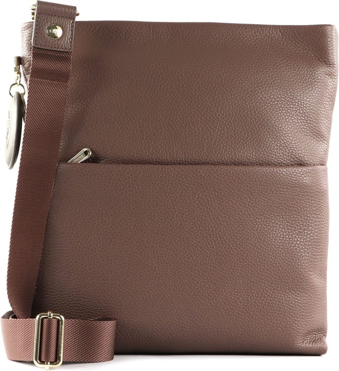 MANDARINA DUCK Leren Schoudertas Mellow Leather Crossover Bag Balsamic Bruine