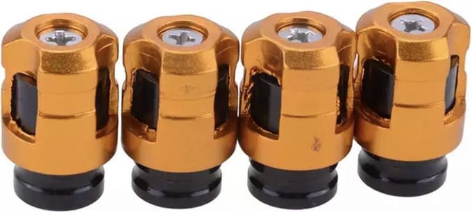 TT-products ventieldoppen Screw-on Gold aluminium 4 stuks Goud