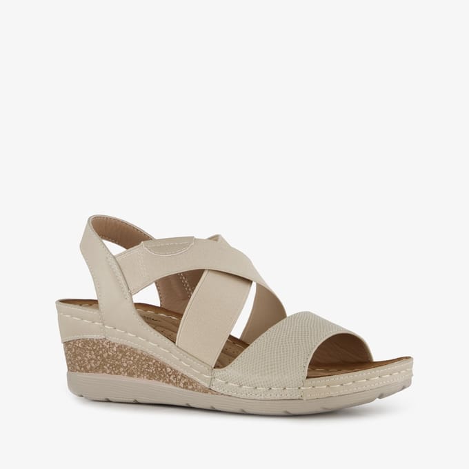 Natuform dames sandalen met sleehak beige - Maat 36