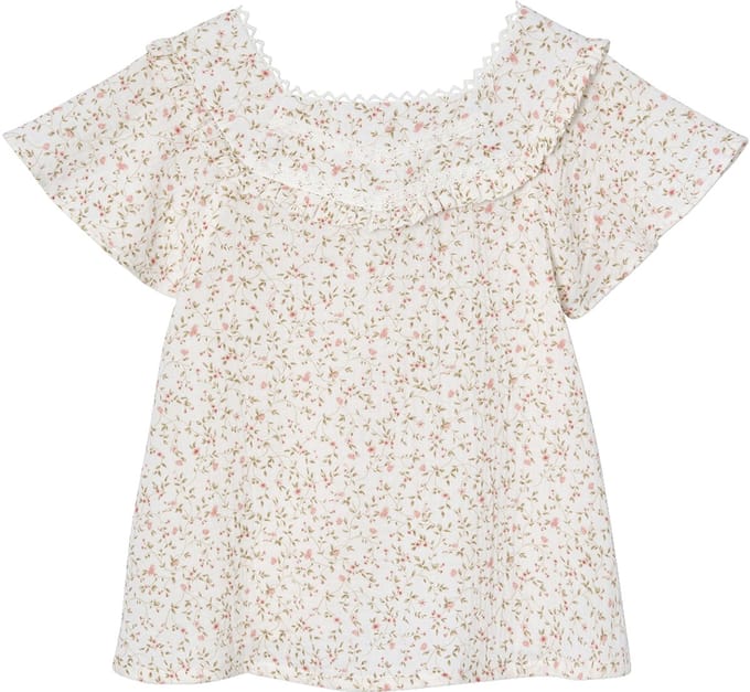 Vertbaudet Feestelijke meisjesblouse met bloemetjes van katoengaas