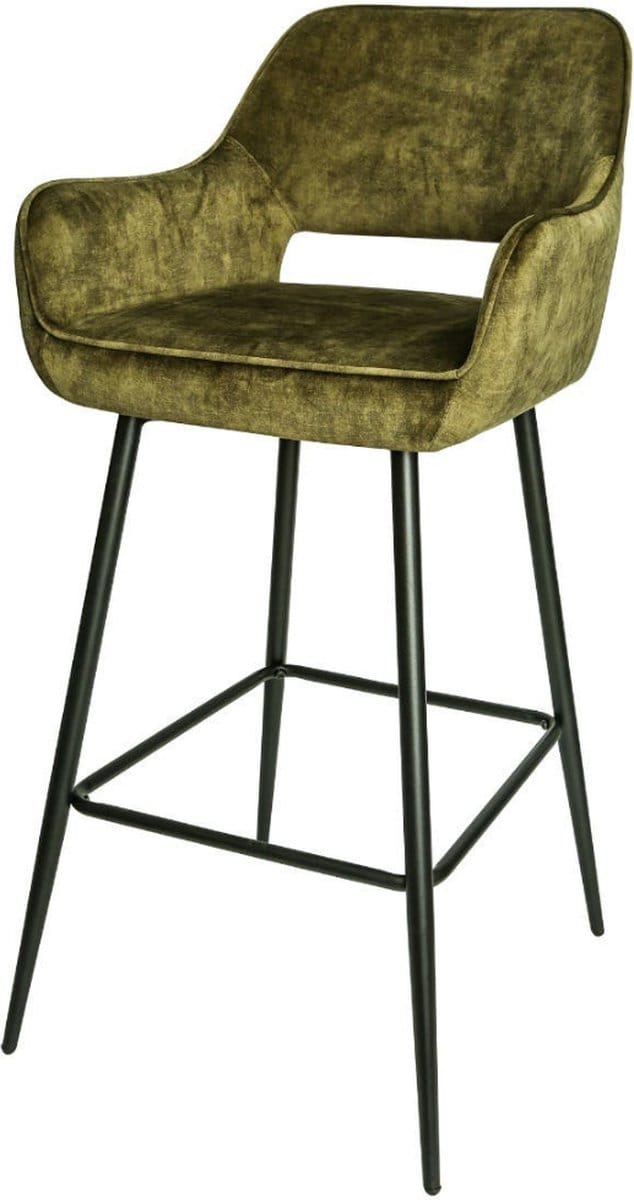 PTMD Fallon Velvet Barstoel - Groen