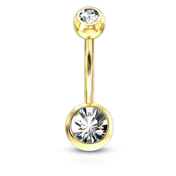 Piercing steentje 1.6x10x6 - goud wit - LMPiercings