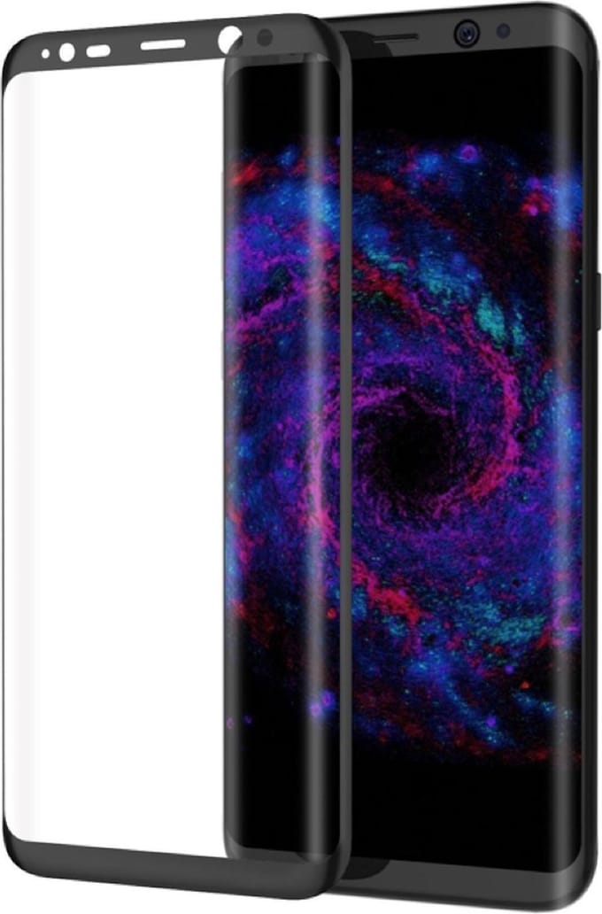 Screenprotector geschikt voor Samsung Galaxy S8 - Edged (3D) Tempered Glass Screenprotector Zwart 9H