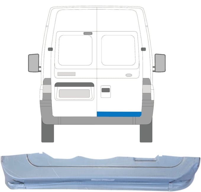 Reparatie plaatwerk achterste deuren voor Ford Transit 2000-2013 / Rechts