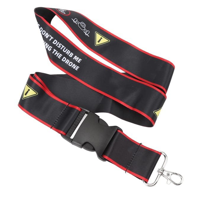 Drone Afstandsbediening Band Polyester Vezel Zacht met Waarschuwingsbord Haak Drone Lanyard voor Avata 1 black
