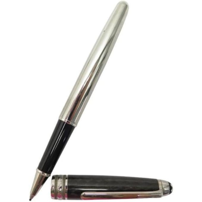 Montblanc rollerball, classique carbon steel, met carbon dop, kleur staal