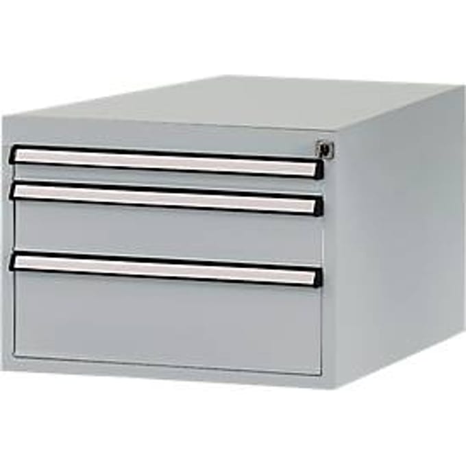 Manuflex ZB4662.9006 Behuizing onderbouw stationair, gebruiksh. 300 mm met 3 lades. Voor tafel diepte 800 mm