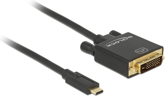 Premium USB-C naar DVI kabel met DP Alt Mode (4K 30 Hz) / zwart - 3 meter