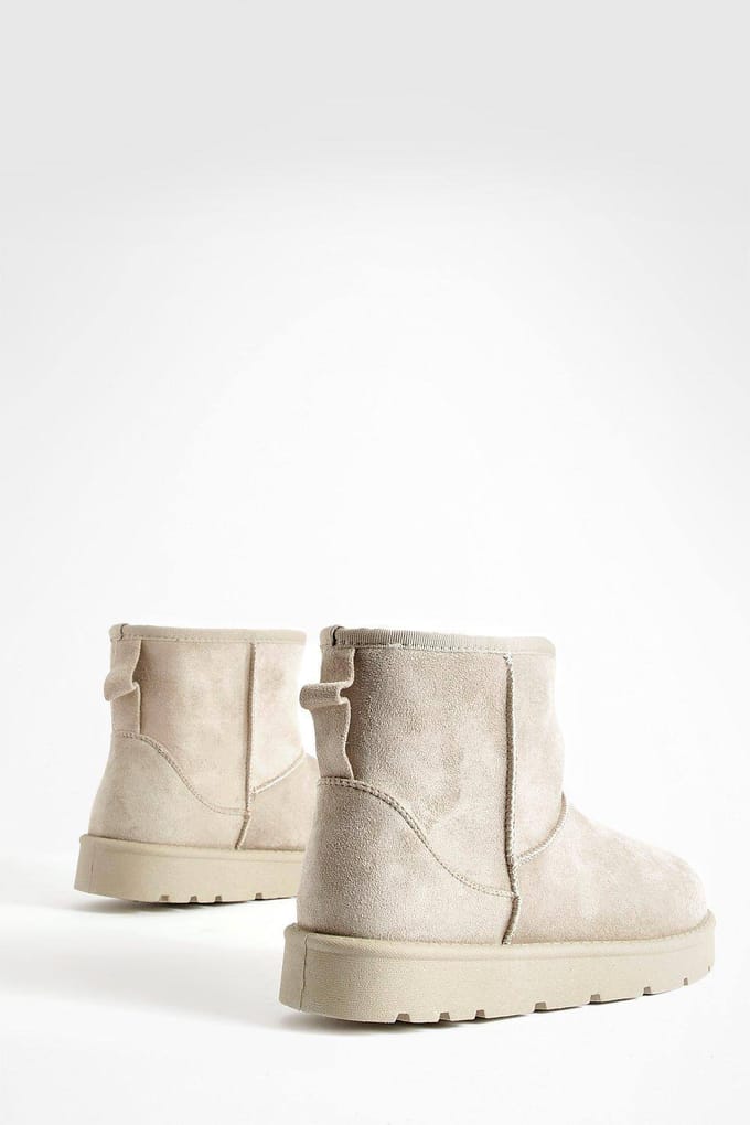boohoo Dames Mini Cosy Boots | Mocha | Maat: 4