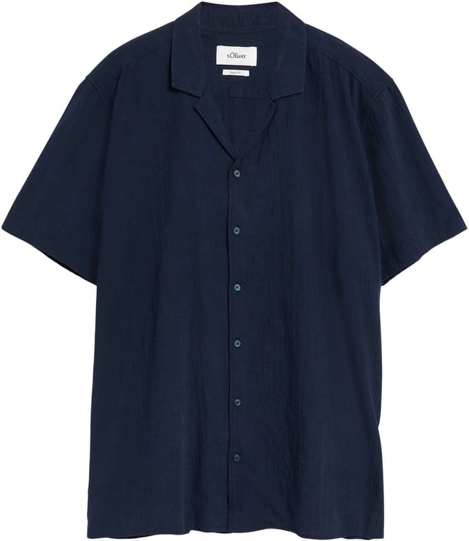 Zachte korte mouw blouse met knoopsluiting s.Oliver