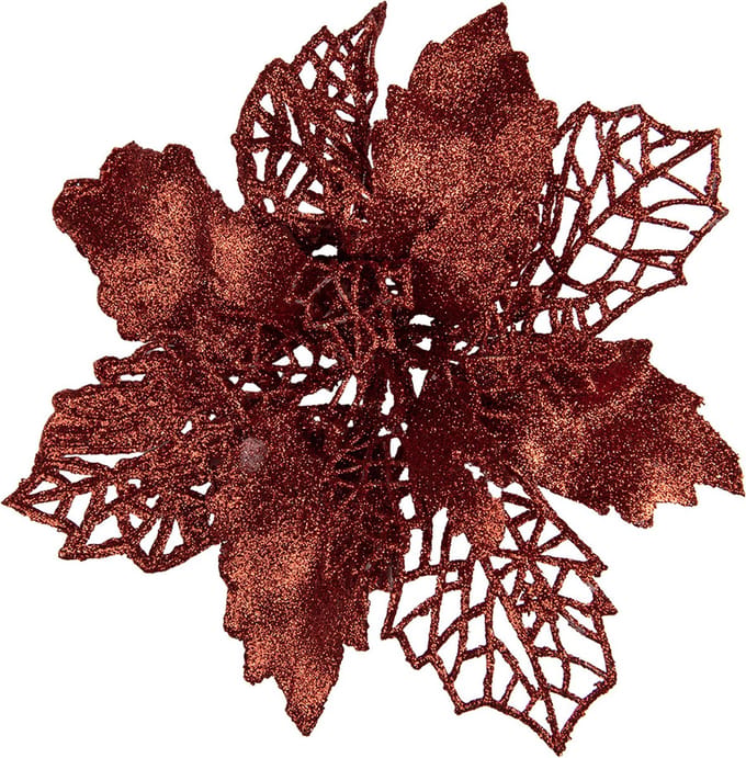 Clayre & Eef Kunstplant Kerstster Ø 22x5 cm Rood Kunststof