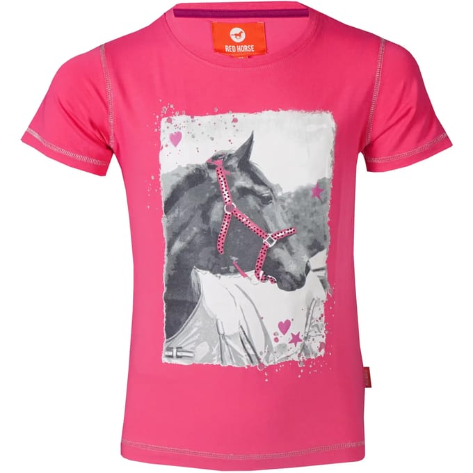 T-shirt met opdruk voor meisjes Red Horse Ss22
