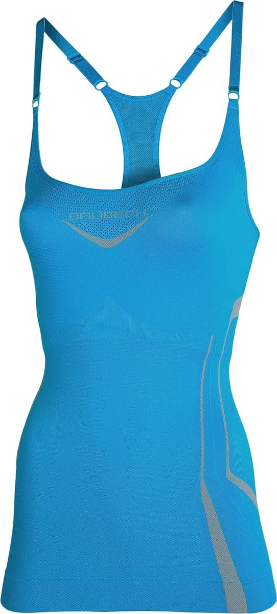 Brubeck Seamless Fitnessshirt Dames model Singlet-Azure-M