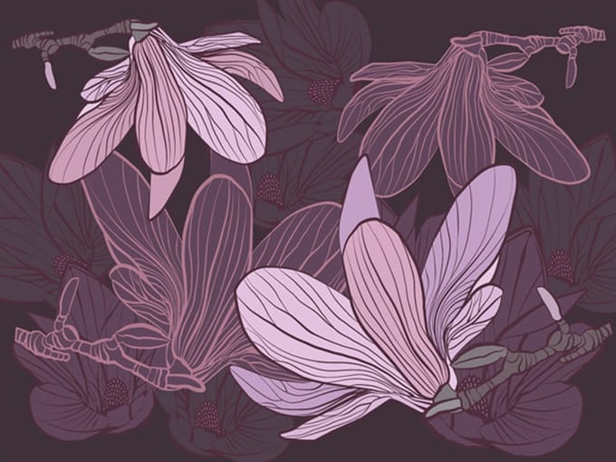 Fotobehang - Dreamy flowers.
