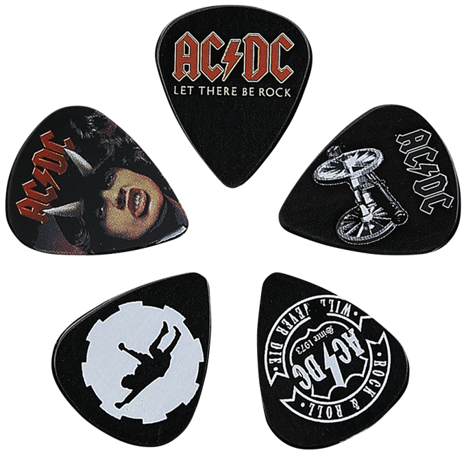 AC/DC Highway / For Those / Let There Unisex Plectrumset - meerkleurig - Standard
