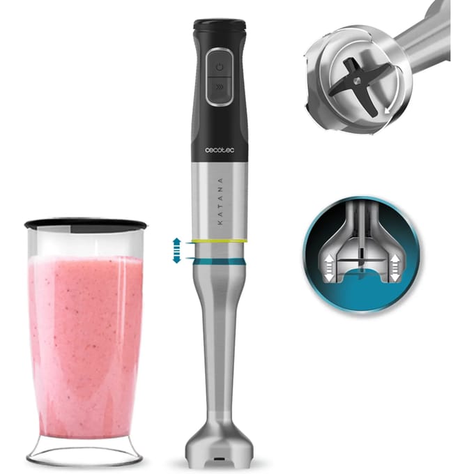 Cecotec 03965 blender Staafmixer 1200 W Zwart, Roestvrijstaal