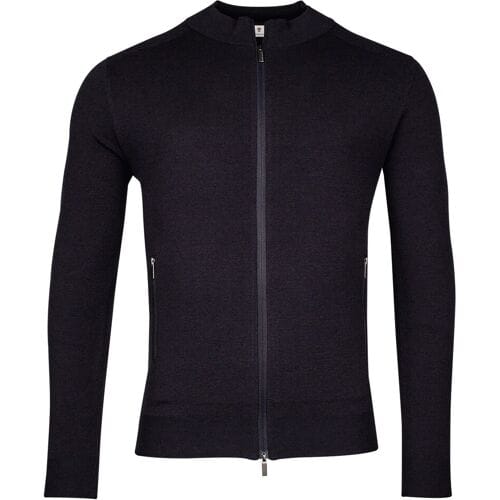 Thomas Maine Vest Cardigan Full Zip Half Milano Knit Navy / male