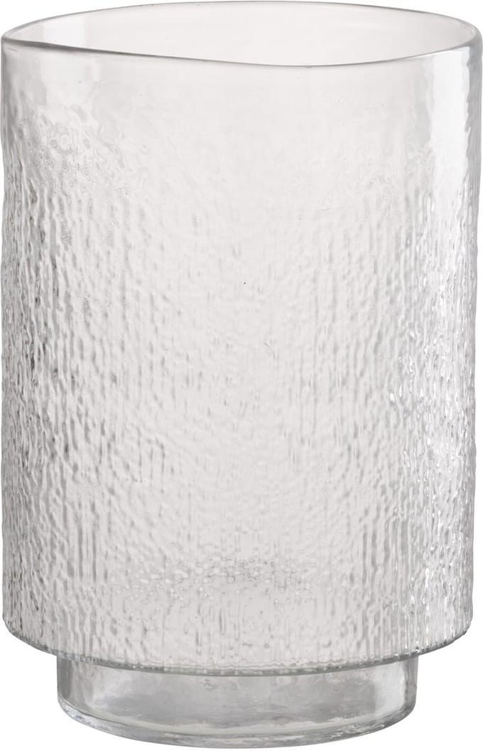J-Line vaas Cilinder Reliëf - glas - transparant - medium
