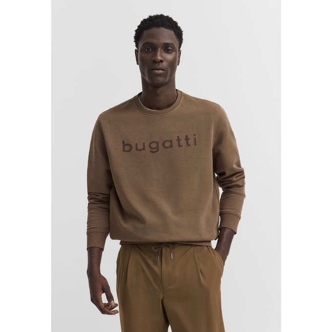 Bugatti Herren Katoenen sweatshirt met ronde hals