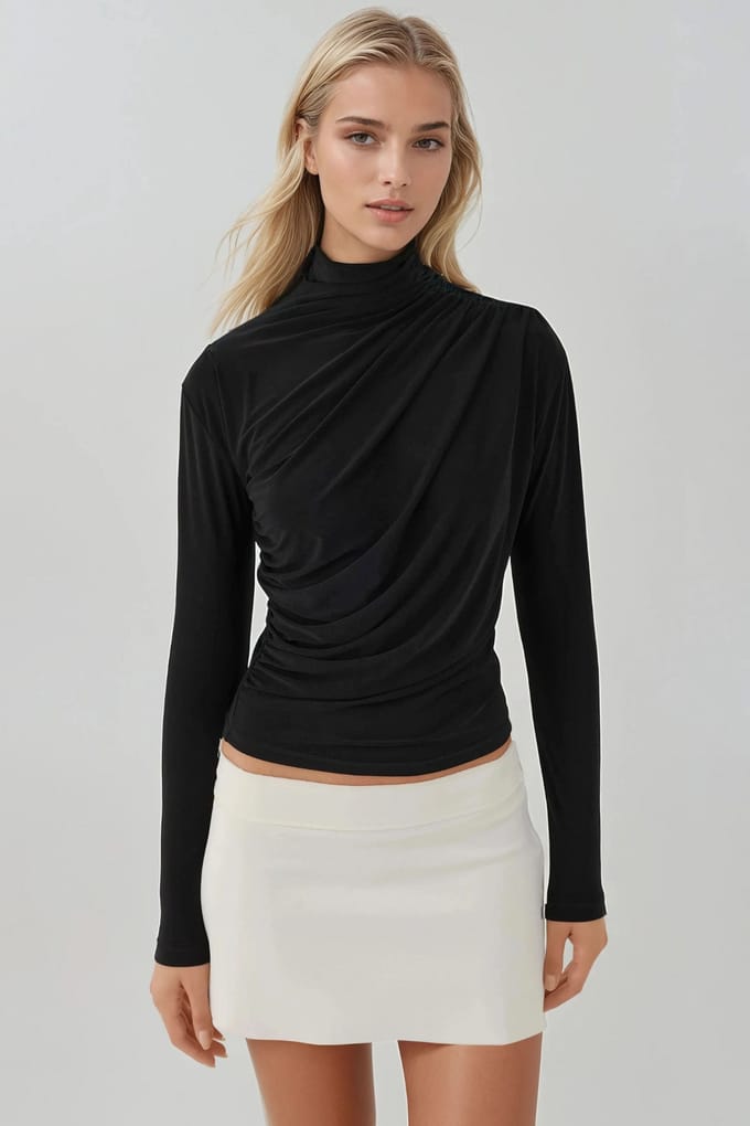 Elegante Zachte Touch Lange Mouw Gebreide Top