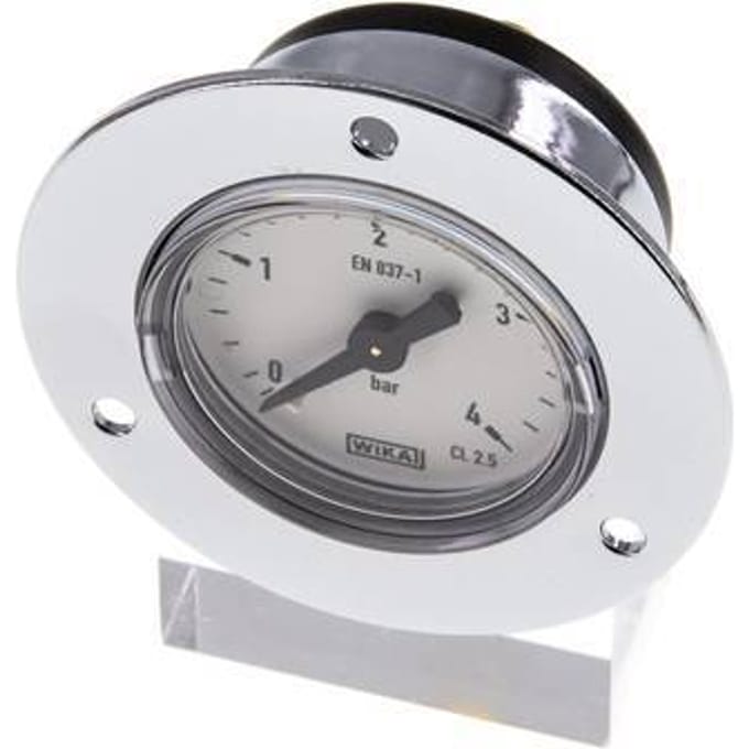 0..4 Bar Paneelmontage Manometer Staal/Messing 40 mm Klasse 2.5 (Voorflens) - MW0440SH-FP