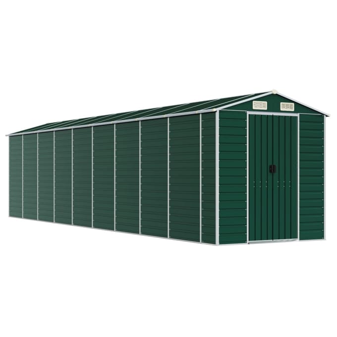 vidaXL - Tuinschuur - 191x810x198 - cm - gegalvaniseerd - staal - groen