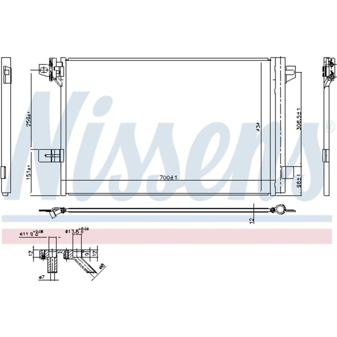 Condensator, airconditioning NISSENS 940732