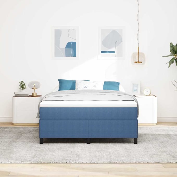 vidaXL - Boxspring - bed - Blauw - 140 - x - 200 - cm - Corduroy - stof