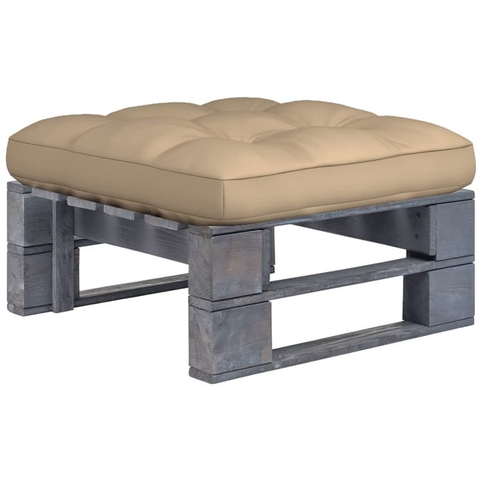 vidaXL - Tuinhocker - pallet - geïmpregneerd - grenenhout - grijs