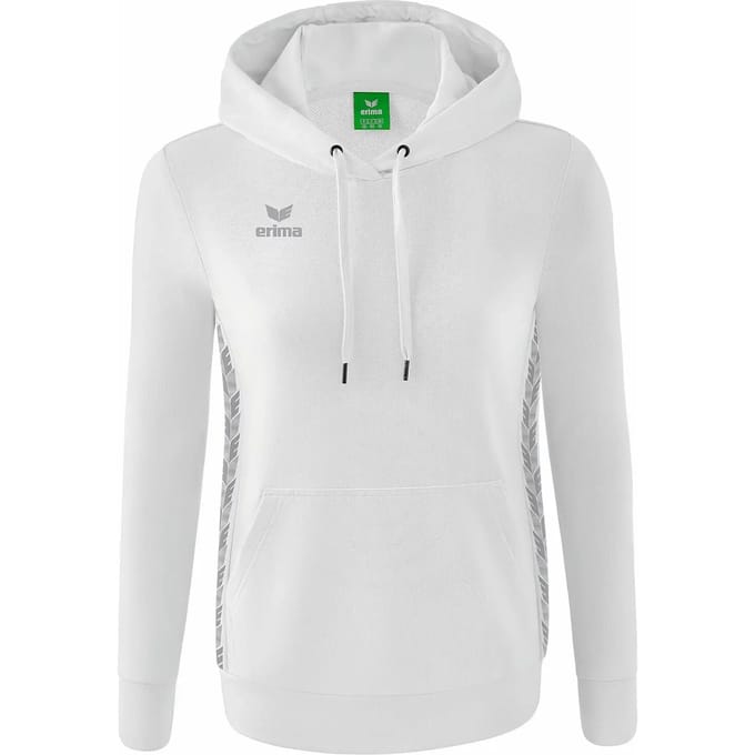Erima Essential Team Sweatshirt Met Capuchon Dames - Monument Grey / Wit | Maat: 42