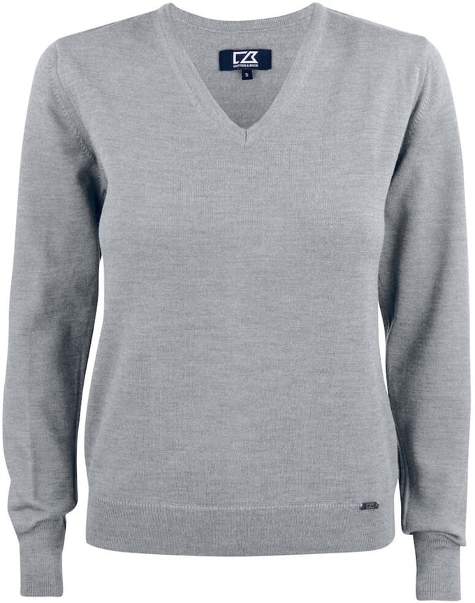 Cutter & Buck Everett V-neck Dames 355431 - Grijs Melange - M