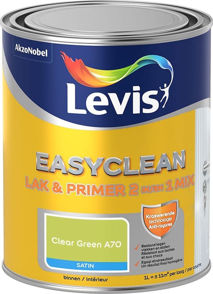 Levis - Easyclean Lak & Primer 2-In-1 Mix - Clear Green A70 - Mengverf - 1 L