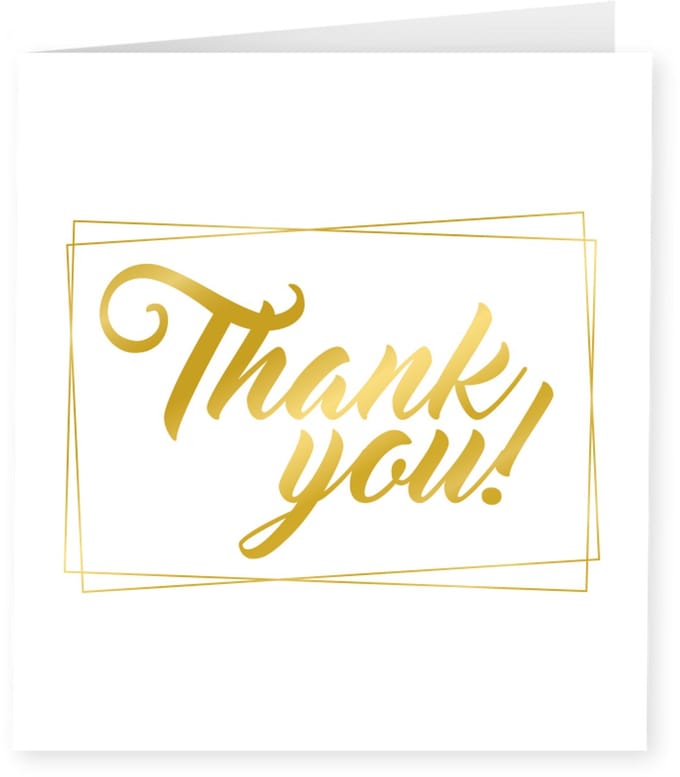 Gold white cards - Thank you
