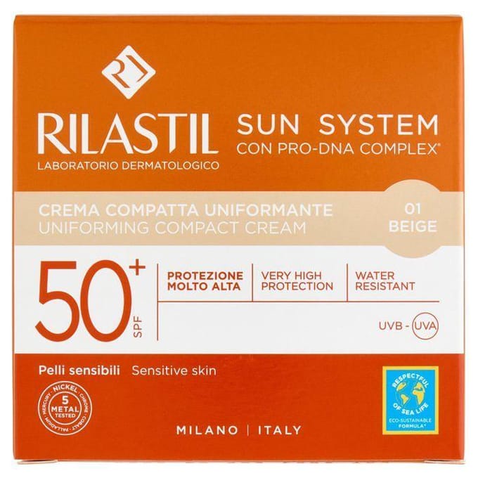 Compact foundation - Rilastil - Sun Sys Ppt 50+ - Beige - Hoge dekking - SPF 50 beige