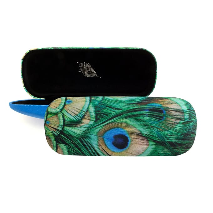 Lanzfeld - Brillenkoker - Pauwen Veren - Hard Case - Microfiber