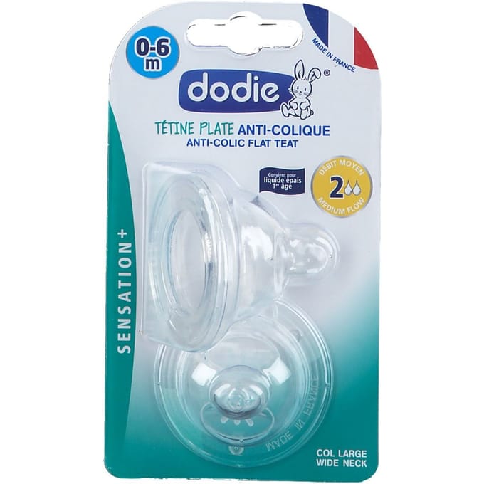 Dodie Speen Plat Grote Hals Sil. Debiet 2 0-6m