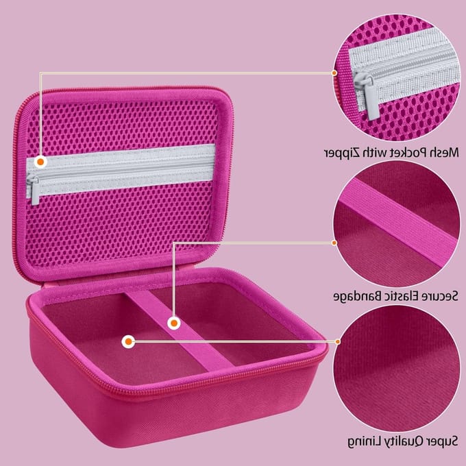 Harde Reiskoffer voor VTech KidiZoom Duo Camera - Bescherming, Draagbaar en Compact, Roze, 18.7x14.8x8.4cm