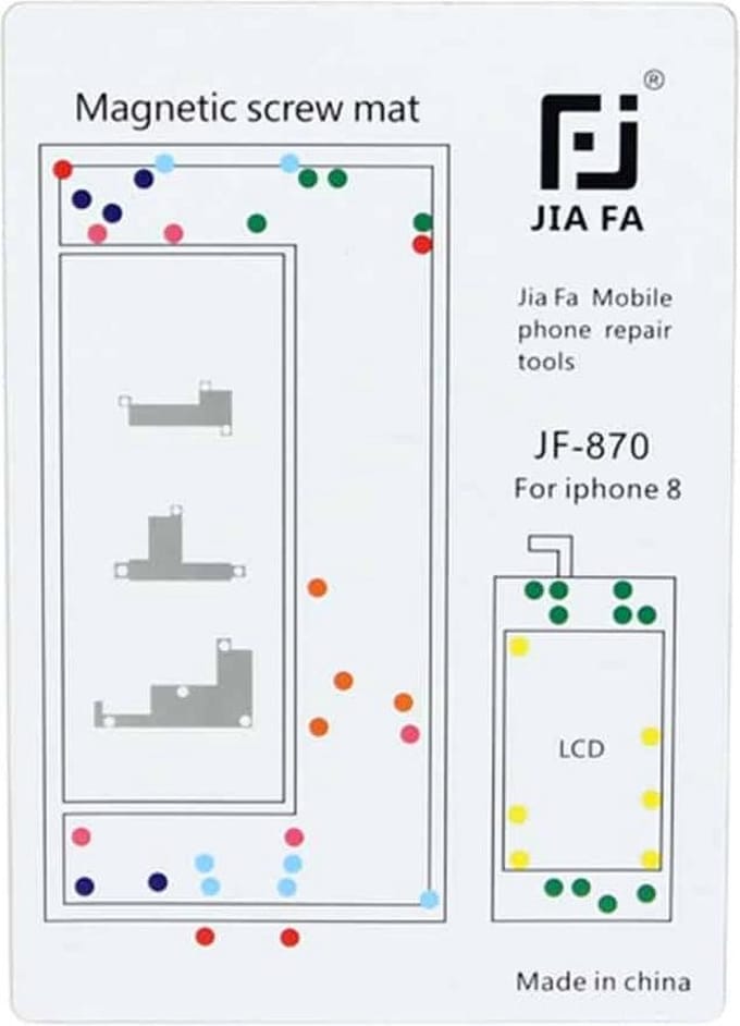 Let op type!! JIAFA Magnetic Screws Mat for iPhone 8