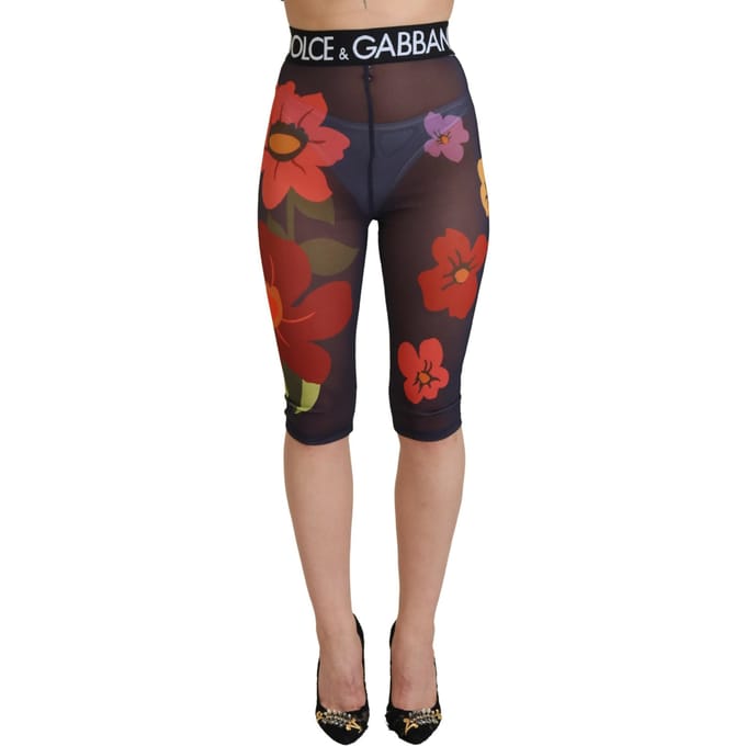 Bloemenprint Mesh Legging Korte Stijl
