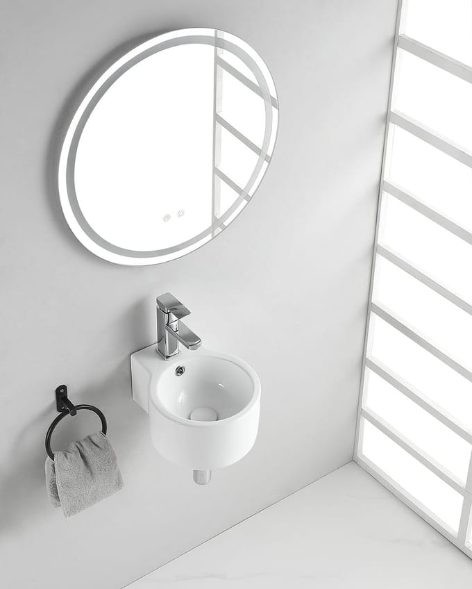 Wiesbaden Kronos fontein 32 x 27,5 x 16 cm keramiek glans wit