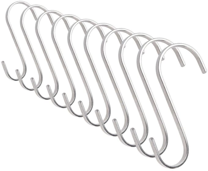 Dailygoods - Platte S-vormige Ophanghaken - Set van 10 Haken