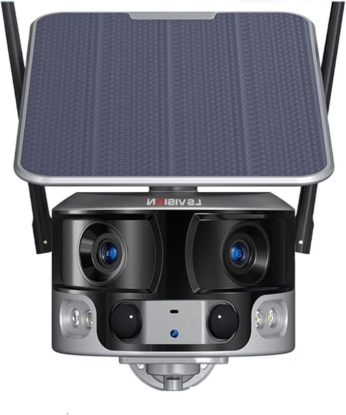 Beveiligingscamera Buiten - WIFI Camera - Huis Bewaken - Dubbele Lens - 8MP - Wit