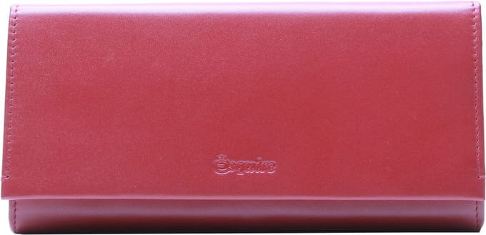 Esquire Portemonnee New Silk Ladies Long Wallet Red Donkerrood